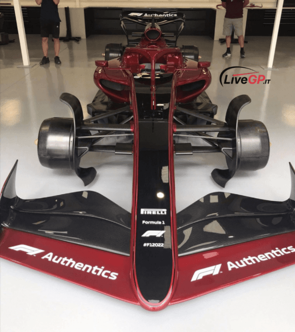 As primeiras imagens do protótipo de novo carro da F1 para 2022. (Foto: Site italiano LiveGP)