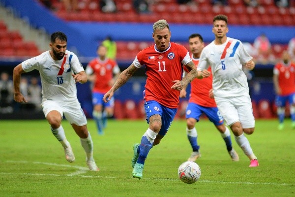 Paraguai em campo contra o Chile pela Copa América. (Foto: Getty Images) Paraguai em campo contra o Chile pela Copa América. (Foto: Getty Images)
