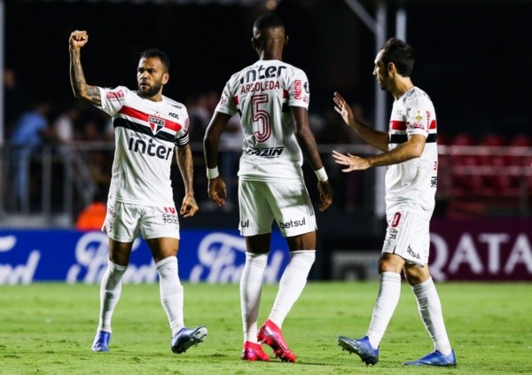 Comemoração de gol do São Paulo. Foto: Getty Images