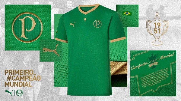 Em comemoração aos 70 anos do título de 1951, Palmeiras lança camisa comemorativa. (Foto: Divulgação)