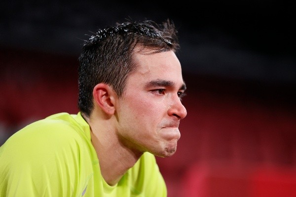 Hugo Calderano após derrota de virada nas quartas de final do tênis de mesa