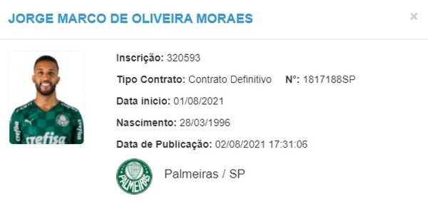 Novo reforço do Verdão está no BID e já  pode estrear. (Foto: Reprodução)