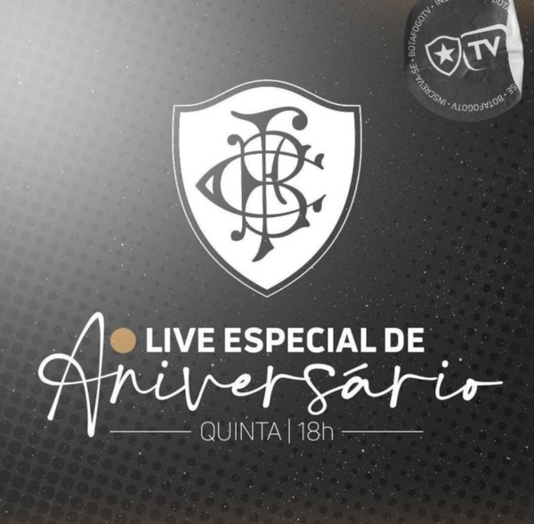 Botafogo anuncia live especial de aniversário para esta quinta-feira