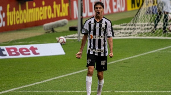 MG - Belo Horizonte - 04/04/2021 - MINEIRO 2021 - ATLETICO MG X AMERICA MG - Nacho jogador do Atletico-MG comemora seu gol durante partida contra o America-MG no estadio Mineirao pelo campeonato Mineiro 2021. Foto: Alessandra Torres/AGIF