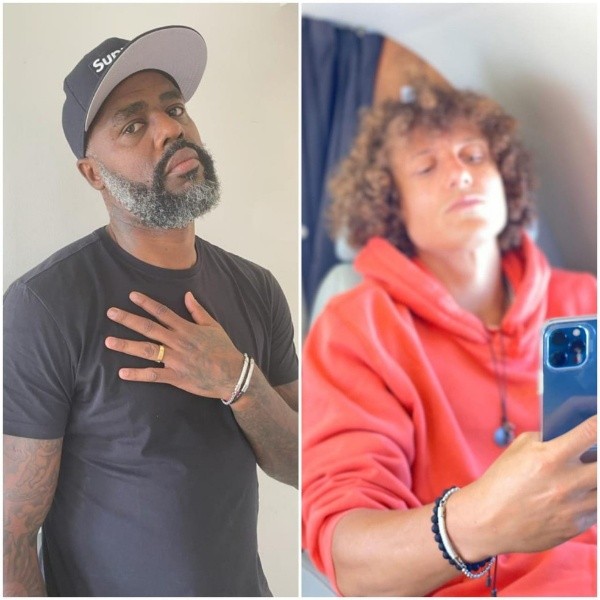 Grafite e David Luiz com a pulseira com rede do Maracanã. (Foto: Reprodução) Grafite e David Luiz com a pulseira com rede do Maracanã. (Foto: Reprodução)