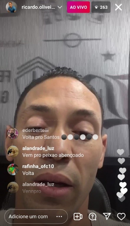 Comentários na postagem de Ricardo Oliveira – Foto: Reprodução