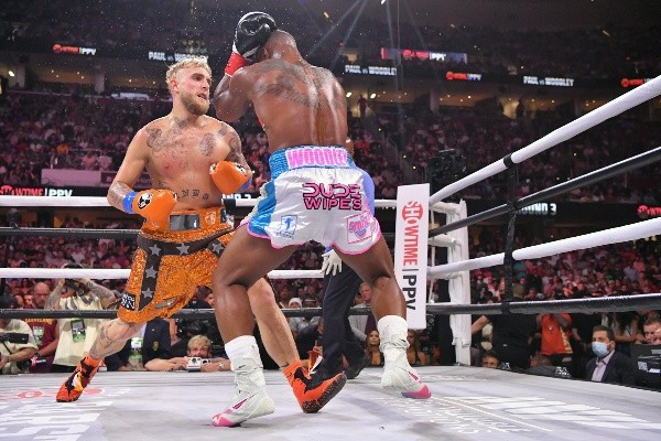 Jake Paul venceu Tyron Woodley por decisão dividida | Crédito: Getty Images