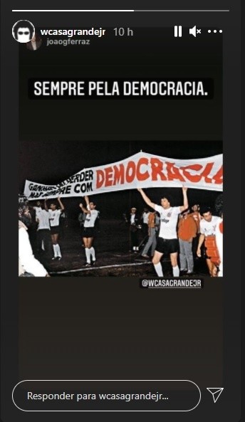 Casagrande em post no stories do Instagram. (Foto: Reprodução)