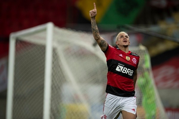 Pedro foi o autor do gol da vitória flamenguista no primeiro turno contra o Palmeiras. (Foto: Jorge Rodrigues/AGIF)