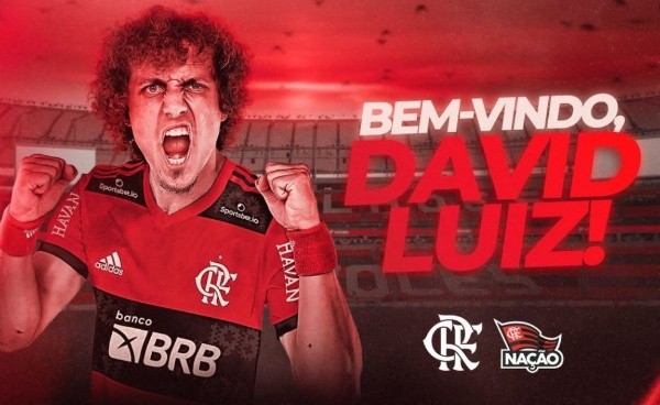 David Luiz Flamengo anúncio — Foto: Reprodução Twitter David Luiz Flamengo anúncio — Foto: Reprodução Twitter