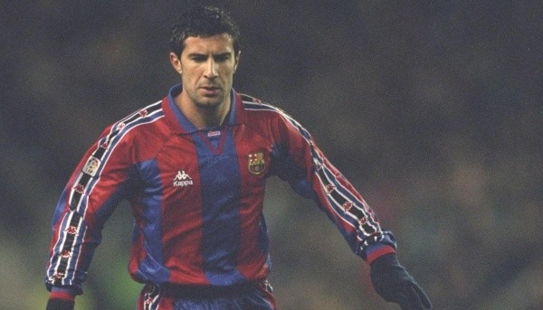 Figo brilhou na cidade de Barcelona. Fonte: Getty Images