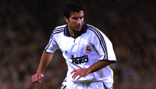 Figo no Real Madrid. Fonte: Getty Images