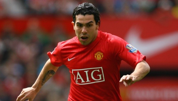 Tevez no Manchester United. Fonte: Getty Images