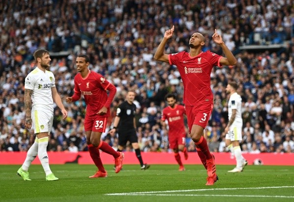 Fabinho comemorando gol pelo Liverpool. (Foto: Getty Images) Fabinho comemorando gol pelo Liverpool. (Foto: Getty Images)