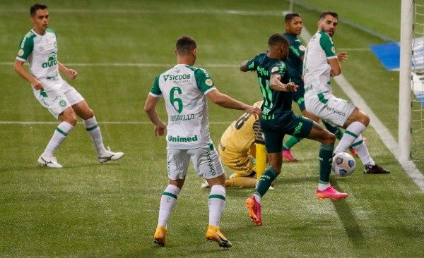 Chapecoense e Palmeiras no primeiro turno do Brasileirão. Foto: Getty Images