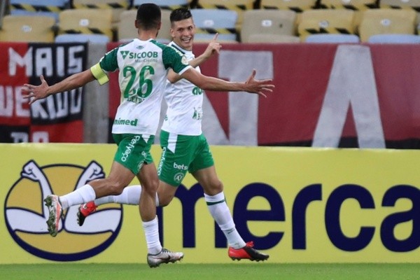 Jogadores da Chapecoense comemoram gol. Foto: Getty Images Jogadores da Chapecoense comemoram gol. Foto: Getty Images