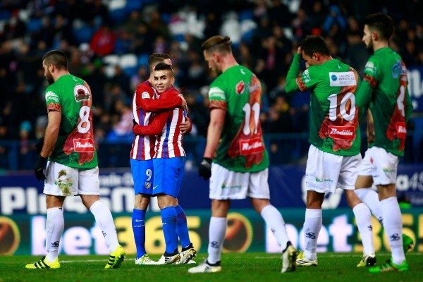 O elenco chacinero homenageou o presunto ibérico frente ao Atlético de Madrid. Fonte: Getty Images O elenco chacinero homenageou o presunto ibérico frente ao Atlético de Madrid. Fonte: Getty Images