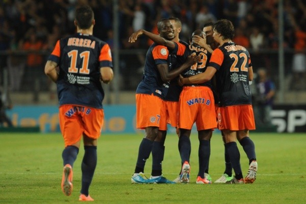 Comemoração de gol do Montpellier. Foto: Getty Images
