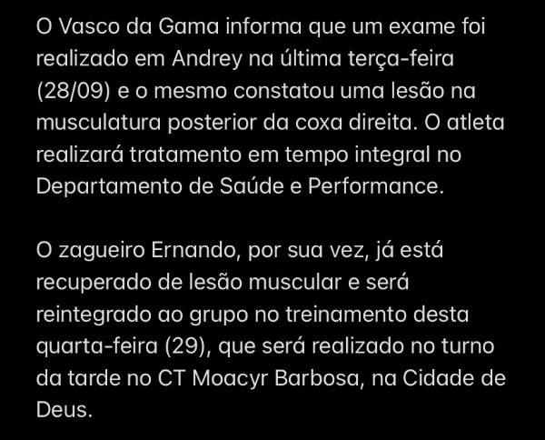 Foto: Reprodução/Assessoria de Imprensa Vasco