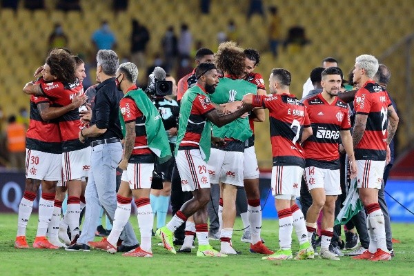 Flamengo comemorando a classificação para a final da Libertadores. (Foto: Getty Images)
