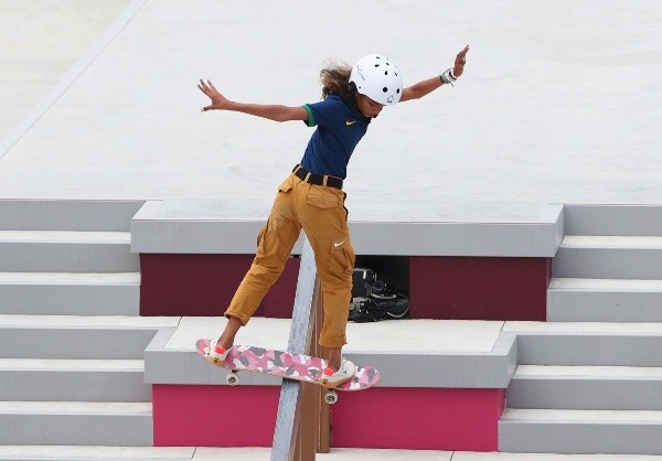 Rayssa Leal, que trouxe uma prata nas Olimpíadas de Tóquio, na categoria street de skate. (Foto: Getty Images)