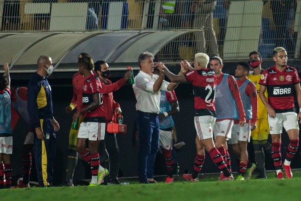 Pedro foi quem marcou o gol para o Flamengo, abrindo o marcador do jogo | Crédito: Diogo Reis/AGIF