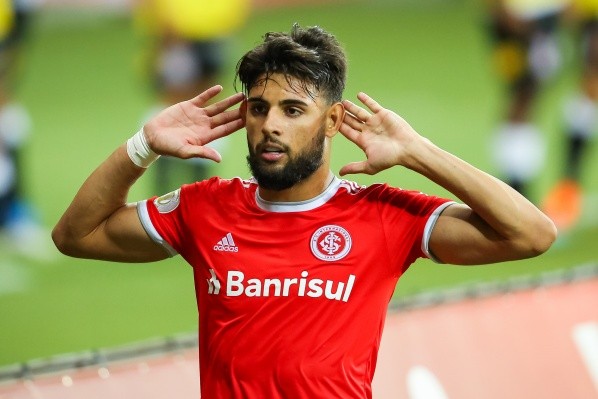 RS - Porto Alegre - 25/02/2021 - BRASILEIRO A 2020, INTERNACIONAL X CORINTHIANS - Yuri Alberto jogador do Internacional comemora seu gol durante partida contra o Corinthians no estadio Beira-Rio pelo campeonato Brasileiro A 2020. Foto: Pedro H. Tesch/AGIF RS - Porto Alegre - 25/02/2021 - BRASILEIRO A 2020, INTERNACIONAL X CORINTHIANS - Yuri Alberto jogador do Internacional comemora seu gol durante partida contra o Corinthians no estadio Beira-Rio pelo campeonato Brasileiro A 2020. Foto: Pedro H. Tesch/AGIF