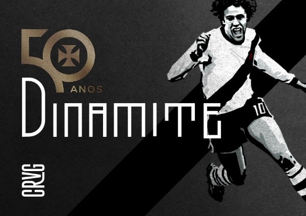 Primeiro gol de Dinamite com a camisa profissional do Vasco vai completar 50 anos