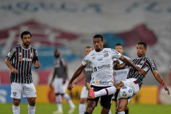 Santos x Fluminense em campo. (Foto: Thiago Ribeiro/AGIF)