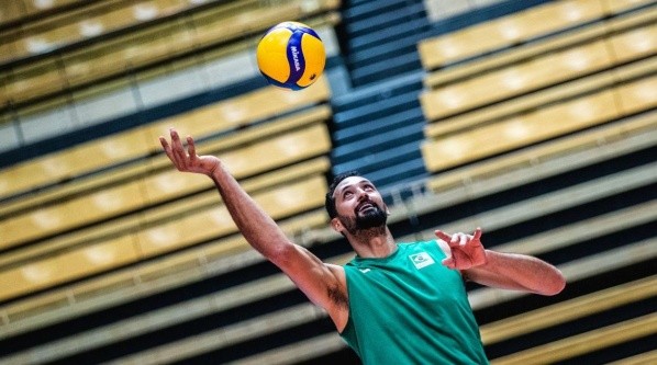 15.07.2021 - Jogos Oímpicos Tóquio 2020 - Treino da equipe masculina de volei do Time Brasil. Na foto destaque para o atleta Maurício Souza. Foto: Míriam Jeske/COB