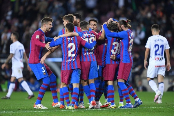 Barça comemorando gol. (Foto: Getty Images)