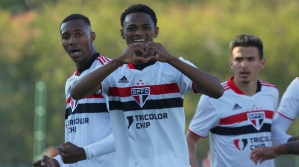 São Paulo comemorando gol. (Foto: saopaulofc) São Paulo comemorando gol. (Foto: saopaulofc)