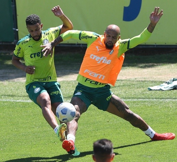 Foto: César Greco – Jorge e Felipe Melo foram preservados por Abel para o duelo contra o Fluminense