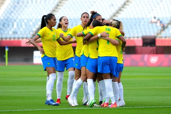 Foto: Koki Nagahama/Getty Images/ Seleção Brasileira em campo. 