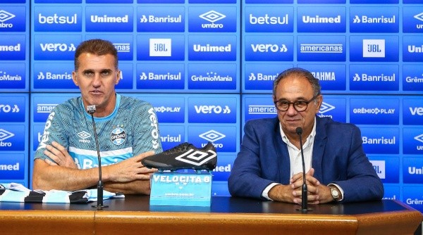RS - FUTEBOL/APRESENTACAO GREMIO - ESPORTES - Gremio apresenta Vagner Mancini como novo treinador para a temporada 2021. FOTO: LUCAS UEBEL/GREMIO FBPA-23FEB10 Lucas uebelAll Rights Reserved. Editorial use only.May not reproduced without prior written autorization. RS - FUTEBOL/APRESENTACAO GREMIO - ESPORTES - Gremio apresenta Vagner Mancini como novo treinador para a temporada 2021. FOTO: LUCAS UEBEL/GREMIO FBPA-23FEB10 Lucas uebelAll Rights Reserved. Editorial use only.May not reproduced without prior written autorization.