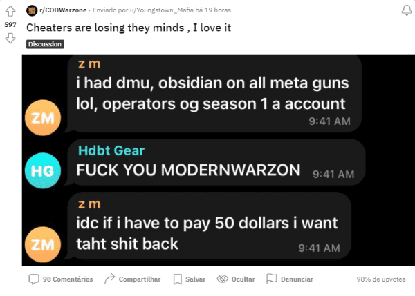 Trapaceiro perdeu conta com itens desde a Season 1 (Reprodução/Reddit)