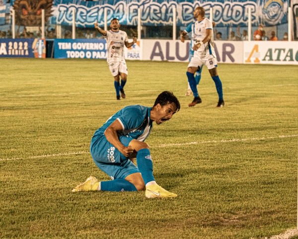 Foto: (Flickr Oficial Paysandu/John Wesley/Paysandu) - Christian comemora seu primeiro gol com a camisa do Paysandu