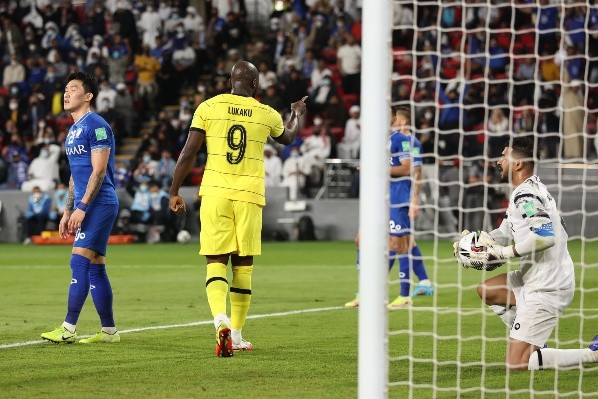 Lukaku comemora gol aos 31 minutos de jogo, pela semifinal do Mundial de Clubes, contra o Al-Hilal.