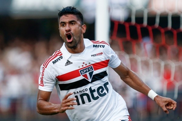 Tréllez comemora gol pelo São Paulo, em 2018. / Foto: Marcello Zambrana/AGIF