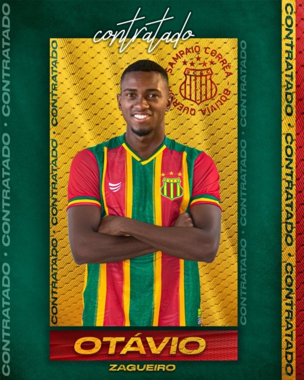 Foto: (Twitter Oficial Sampaio Corrêa/@sampaiocorrea/Divulgação) - Otávio foi anunciado pelo Sampaio Corrêa nesta sexta (18)