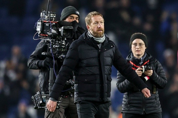 BRIGHTON, ENGLAND - JANUARY 18: Head Coach Graham Potter of Brighton & Hove Albion after his sides 1-1 draw during the Premier League match between Brighton & Hove Albion and Chelsea at American Express Community Stadium on January 18, 2022 in Brighton, England. (Photo by Robin Jones/Getty Images)