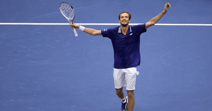 Foto Divulgação ATP - Daniil Medved festeja vitória