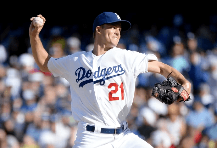 Foto: Getty Images - Zack Greinke, quando defendia o Los Angeles Dodgers. 