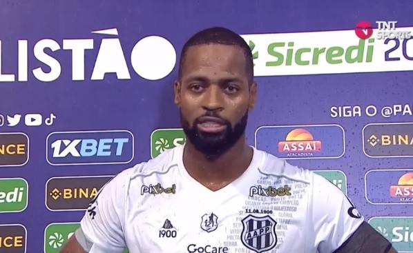 TNT Sports/ Divulgação/ reprodução Vídeo/ 'Um dos piores dias da minha vida'; Dedé fala sobre falha em jogo da Ponte Preta, que entra no Z4 do Paulistão