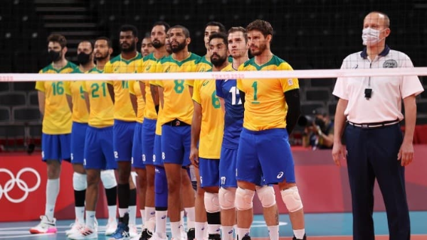 Foto: Getty Images - Na foto, o time masculino brasileiro que disputou os Jogos de Tóquio neste ano.