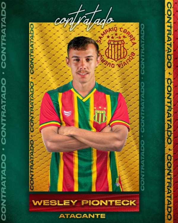 Foto: Divulgação/Sampaio Corrêa – Atacante foi anunciado na última quinta-feira (10) como novo jogador do Sampaio