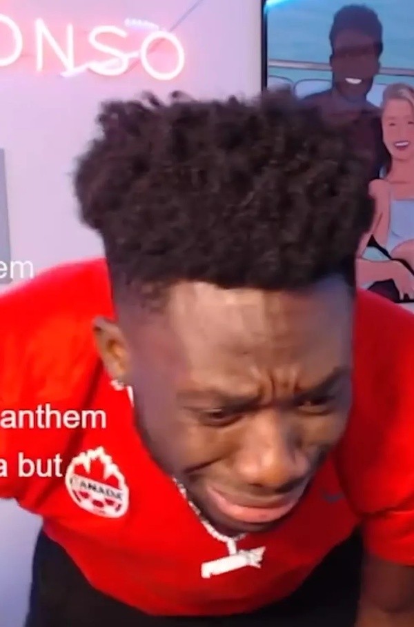 Foto: Reprodução/ Alphonso Davies emocionado com classificação do Canadá.