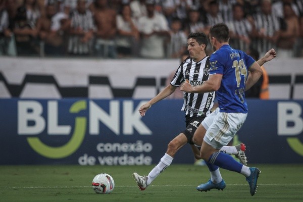 Foto: (Flickr Oficial Atlético/Pedro Souza/Atlético) - Nacho participou da última vitória do Galo sobre o rival
