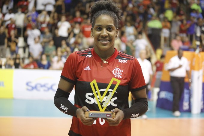 Foto: Gilvan de Souza/Flamengo - Yonkaira Peña foi fundamental na vitória do Sesc RJ Flamengo sobre Osasco São Cristóvão Saúde, com 17 pontos.  