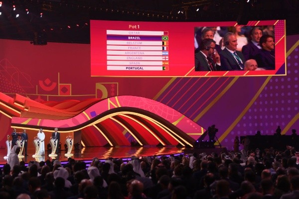 David Ramos/Getty Images/ Tite no sorteio dos grupos para a Copa do Mundo do Catar. 